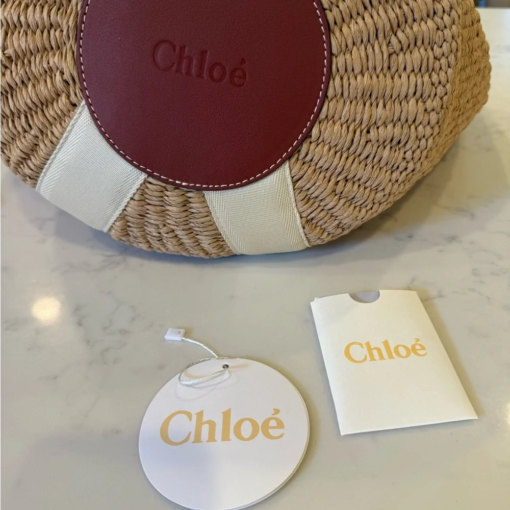 Chloe Woody White Large Basket Bag - Picture 6 of 7